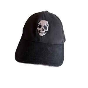 Utility Baseball Cap Black Embroidered Skull Bones Adjustable Hat OSFA